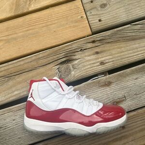 Red and White Air Jordan Sneakers